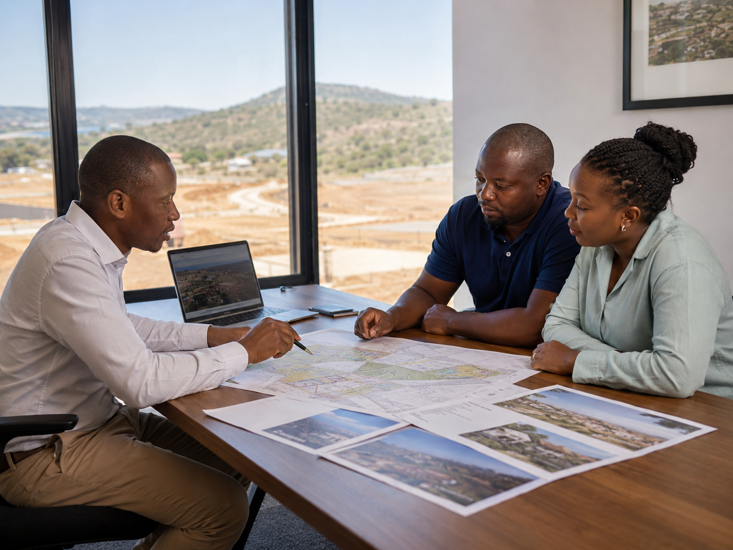 Professional land and property consultation meeting